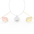 Sterling Silver Diamond Pendant — 3 COLOR