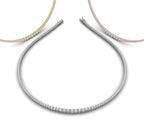 18K Round Tennis Diamond Necklace — 3 COLOR