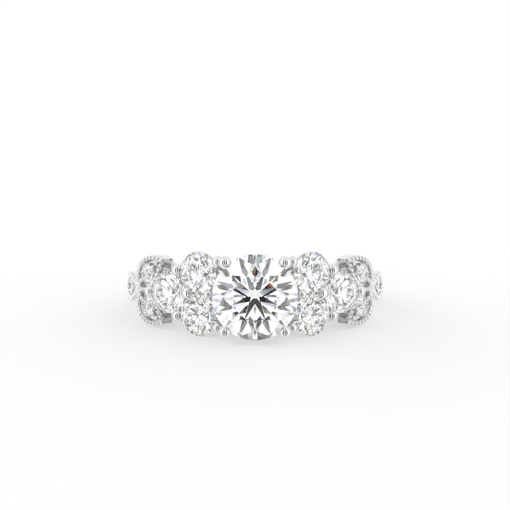 18K Bespoke Round Diamond Ring — TOP