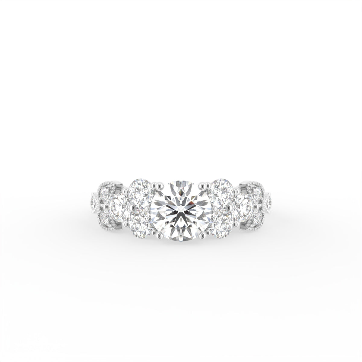 18K Bespoke Round Diamond Ring — TOP