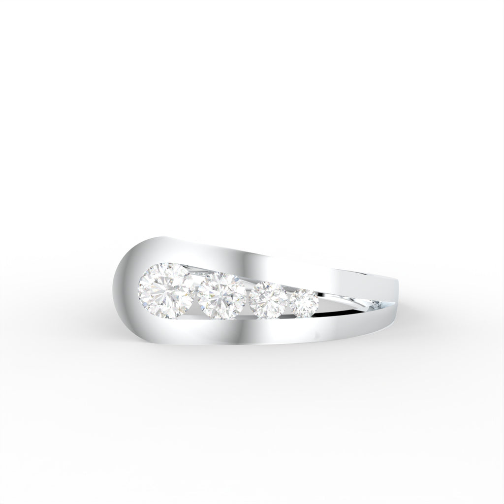 Sterling Silver Round Diamond Ring — TOP