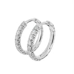 18K Diamond Hoop Earrings — 3D VIEW