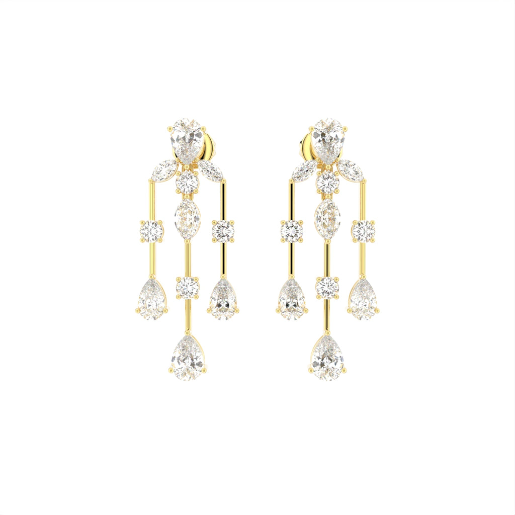 18K Chandelier Diamond Drop Earrings — TOP