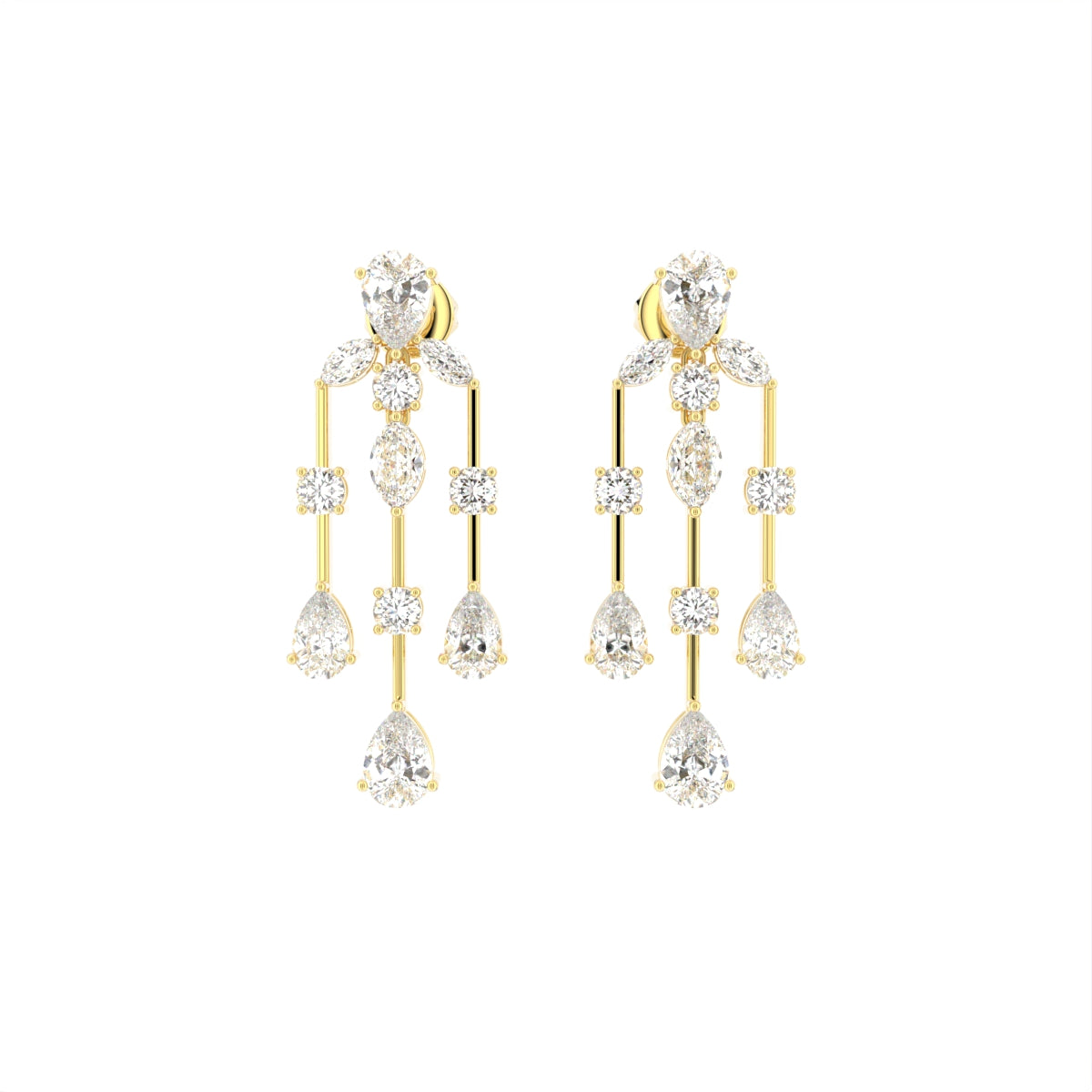 18K Chandelier Diamond Drop Earrings — TOP