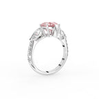 18K Trilogy Pear Diamond Engagement Ring — 3D VIEW