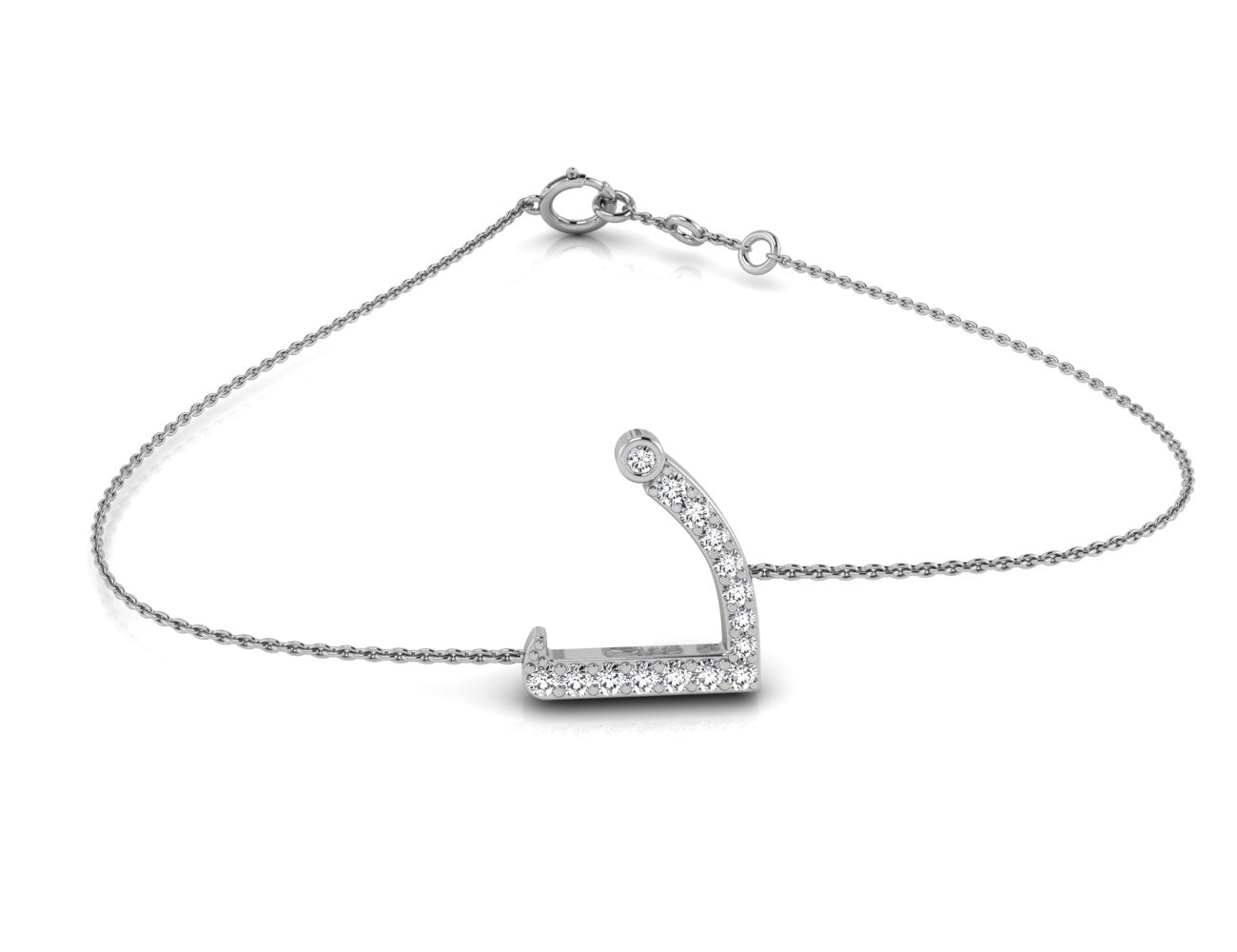 18K Arabic Alphabet Diamond Bracelet — TOP