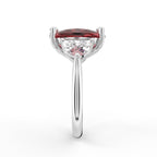 18K Red Cushion and Diamond Cocktail Ring — SIDE