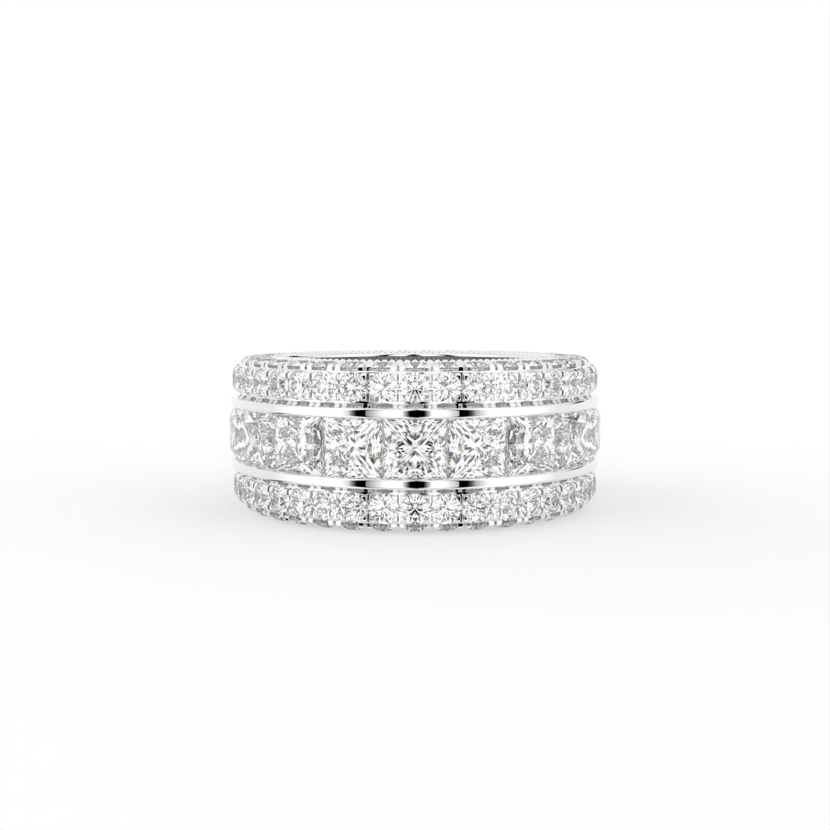 18K Eternity Pave Diamond Ring — TOP