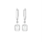 18K Halo Round Diamond Drop Earrings — BACK