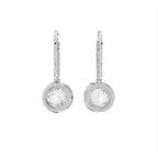 18K Round Diamond Drop Earrings — BACK