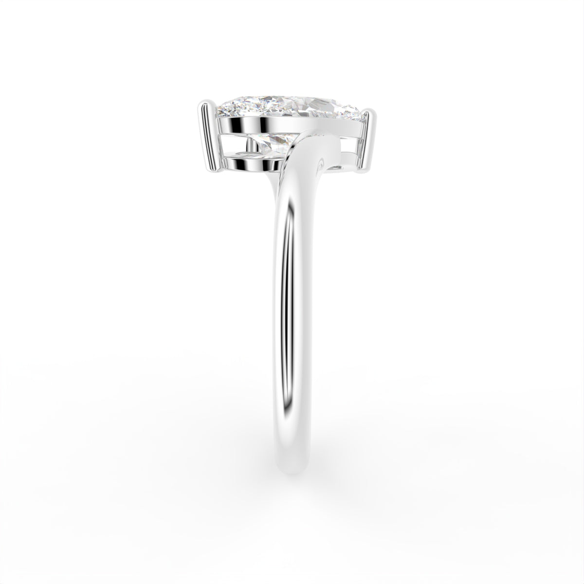 vimg:FJ4889|vimg:FJ6297|14K White Gold Solitaire Marquise Diamond Ring — SIDE