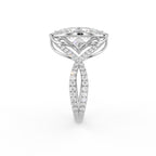 18K Solitaire Marquise Diamond Engagement Ring — SIDE
