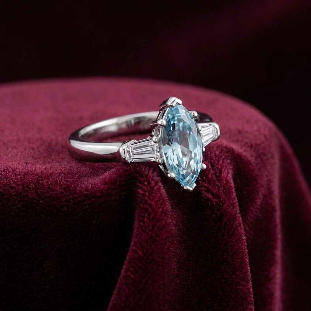 18K Trilogy Marquise Diamond Ring