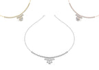 18K Yellow Gold Geometric Diamond Necklace — 3 COLOR