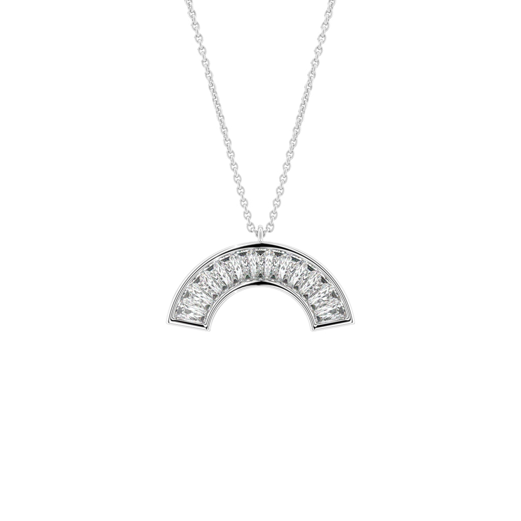 18K Abstract Baguette Diamond Pendant — FRONT