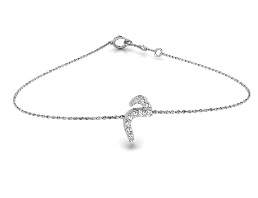 18K Arabic Alphabet Diamond Bracelet — TOP