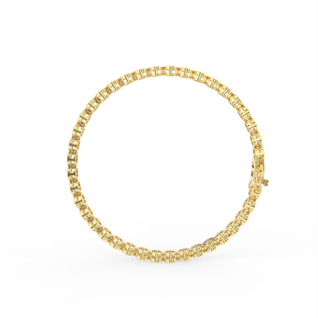 Sterling Silver Diamond Bracelet — FRONT/BACK