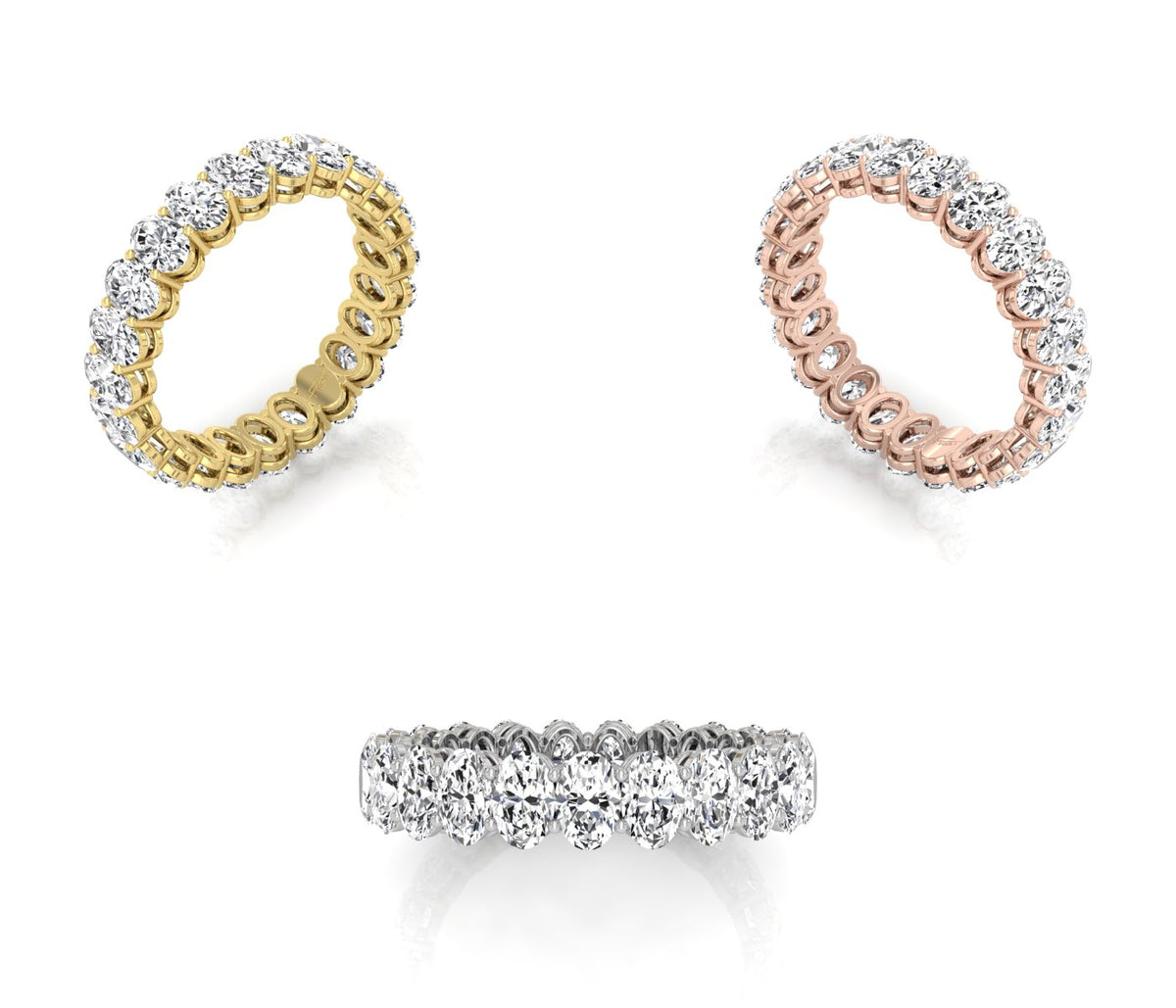 vimg:FJ4034|vimg:FJ3276|vimg:FJ3278|vimg:FJ3279|vimg:FJ3993|14K White Gold Full Eternity Oval Diamond Ring — 3 COLOR