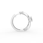 14K White Gold Baguette Diamond Earrings — SIDE VIEW