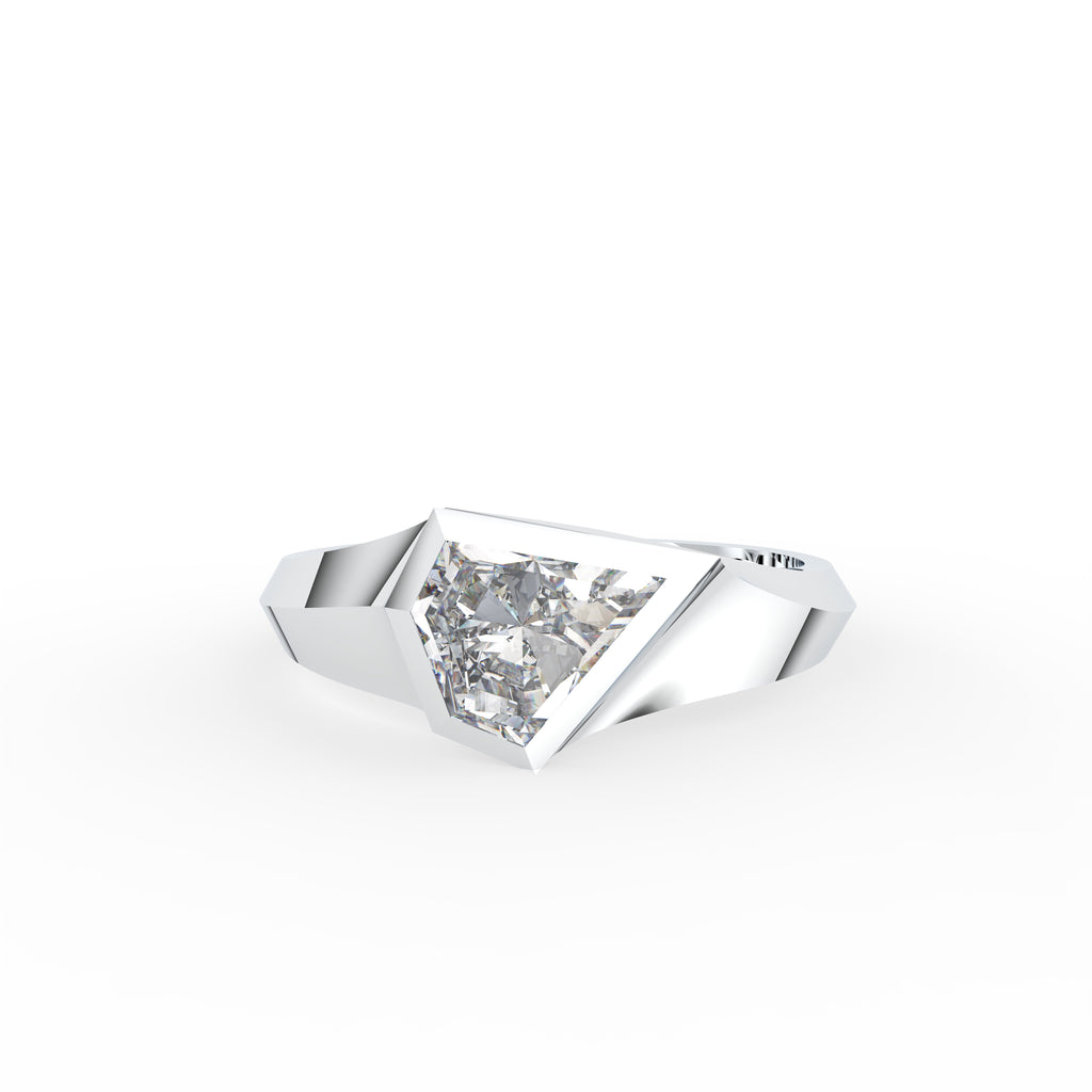 18K Bespoke Geometric Diamond Ring — TOP