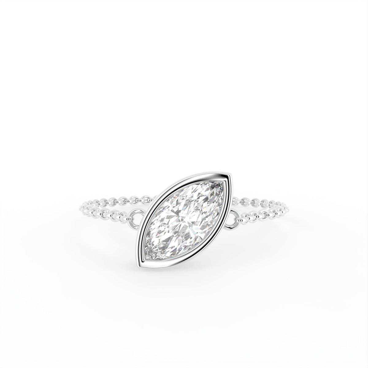 14K Solitaire Marquise Diamond Ring — TOP
