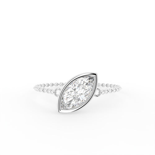 14K Solitaire Marquise Diamond Ring — TOP