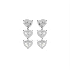 18K Heart Diamond Drop Earrings — BACK