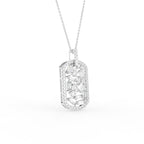 18K Dog Tag Diamond Pendant — 3D VIEW