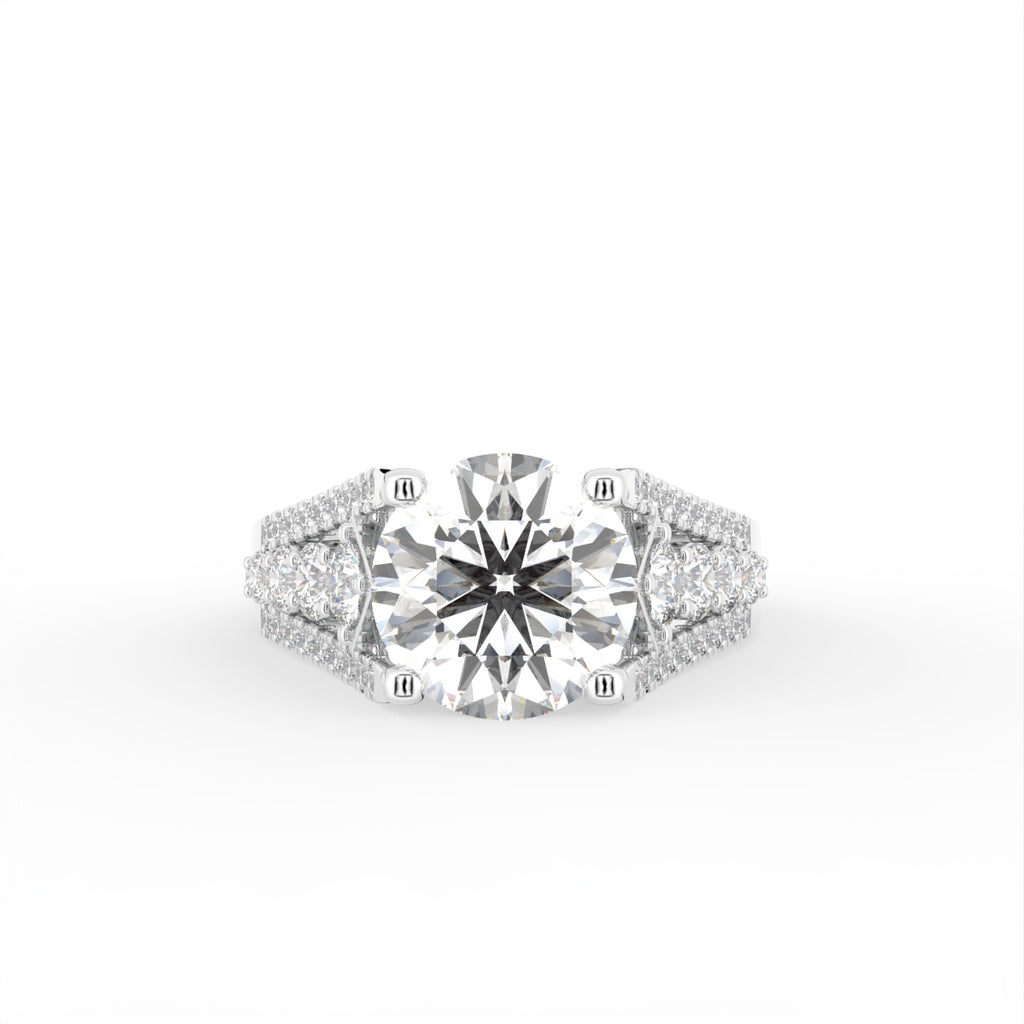 18K Shoulder Set Diamond Ring — TOP