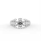 18K Shoulder Set Diamond Ring — TOP