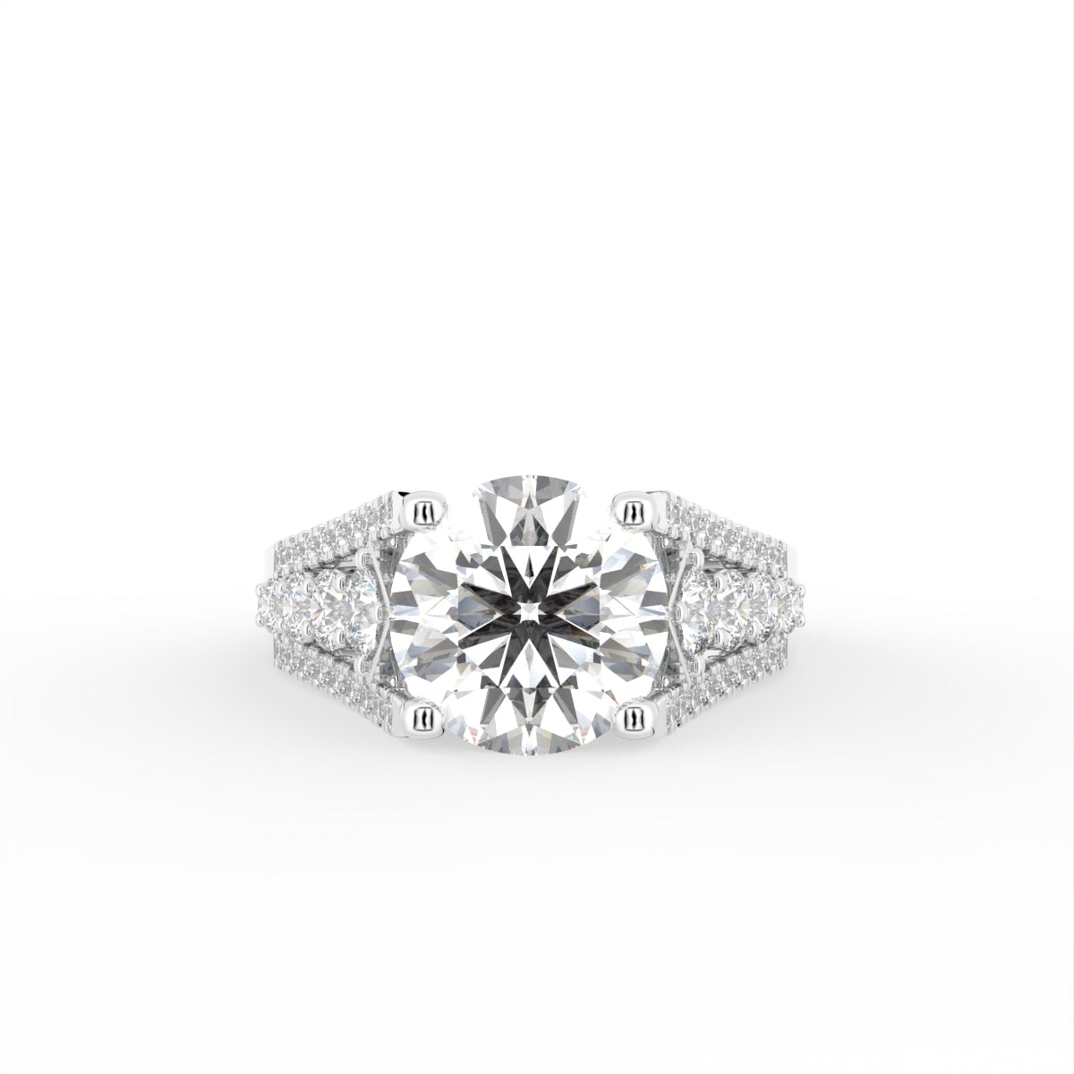 18K Shoulder Set Diamond Ring — TOP