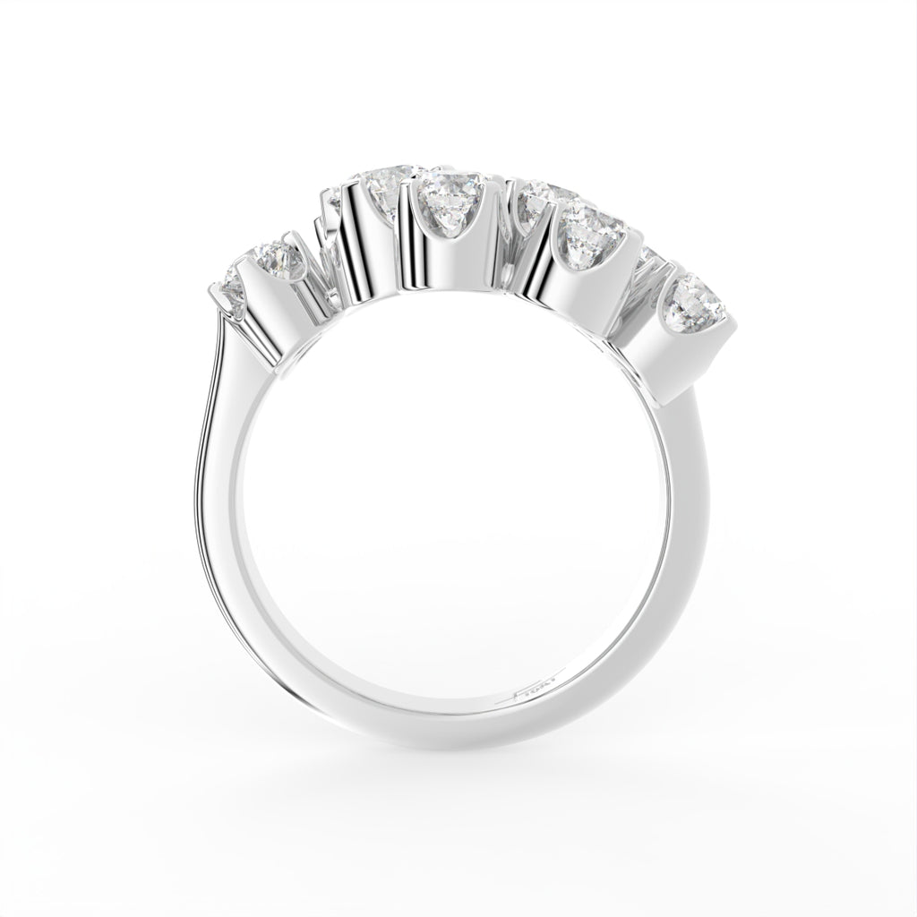 18K White Gold Round Diamond Cocktail Ring — FRONT