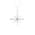 14K Yellow Gold Star Round Diamond Pendant — FRONT