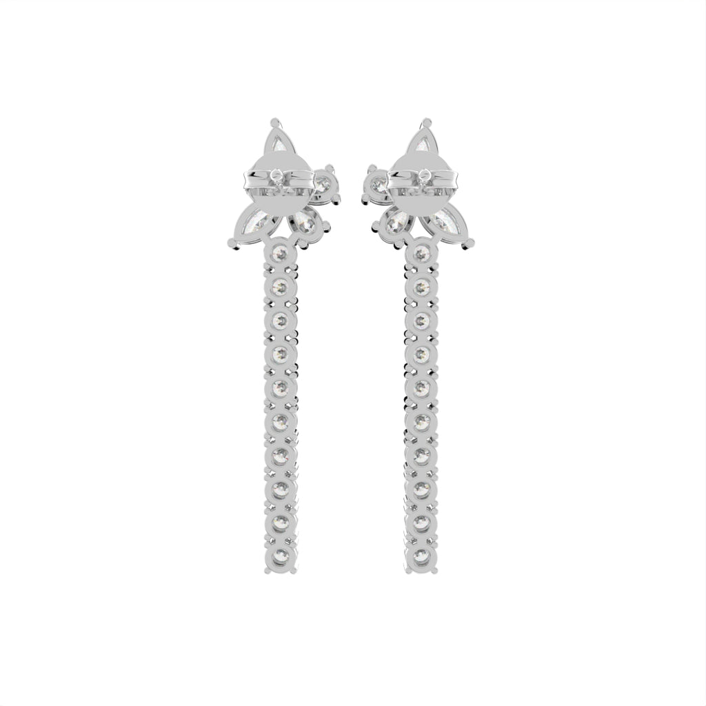 18K Butterfly Diamond Drop Earrings — BACK