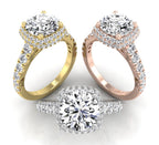 18K Shoulder Set Diamond Ring — 3 COLOR