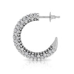 18K Pave Diamond Earrings — SIDE VIEW