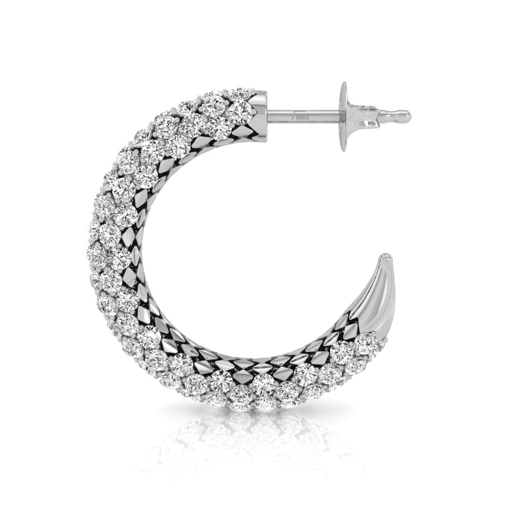 18K Pave Diamond Earrings — SIDE VIEW