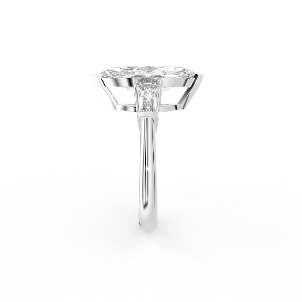 18K Trilogy Marquise Diamond Engagement Ring — SIDE