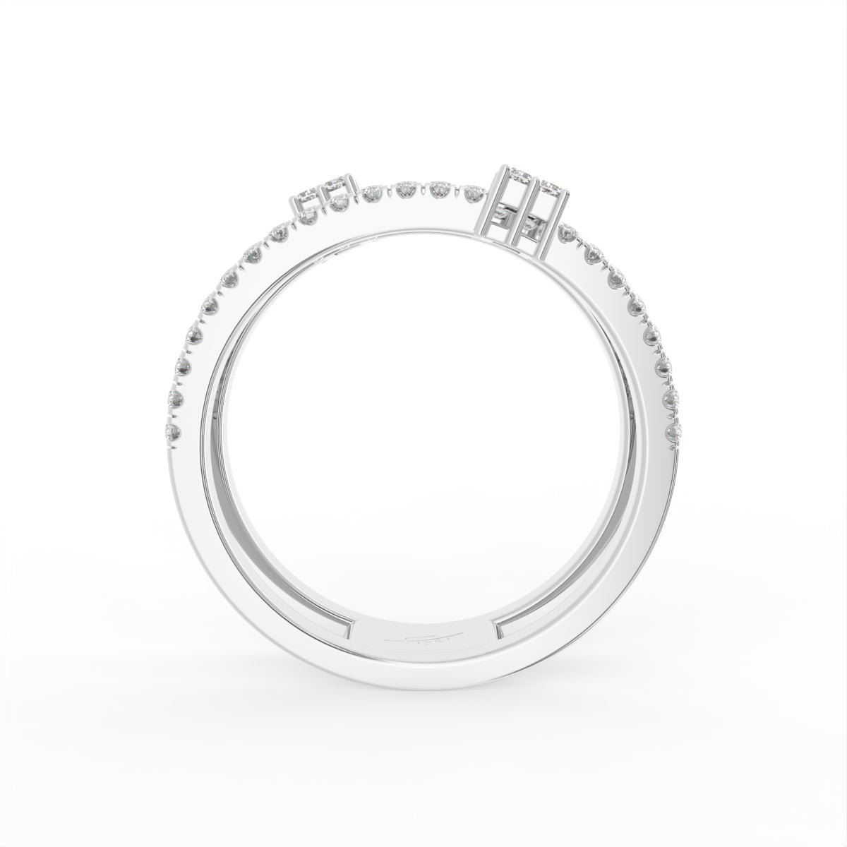 18K Baguette Pave Diamond Ring — FRONT