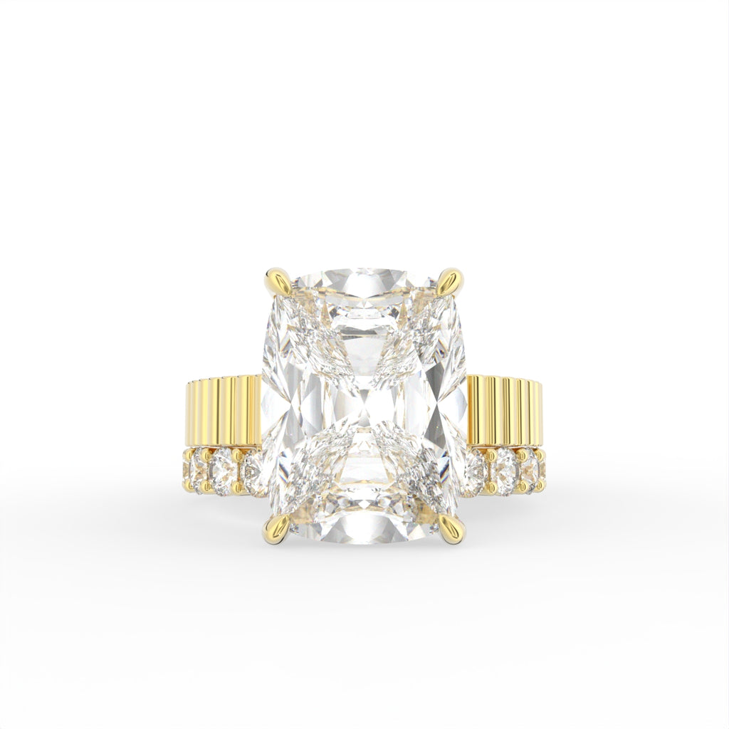 Sterling Silver Emerald Diamond Ring — TOP