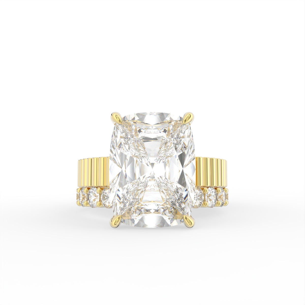 Sterling Silver Emerald Diamond Ring — TOP