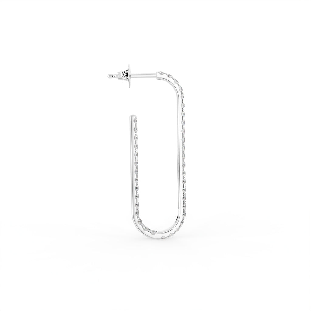 18K Round Drop Bespoke Diamond Earrings — SIDE VIEW
