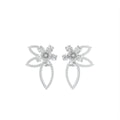 18K Floral Round Diamond Earrings — TOP
