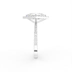 18K White Gold Kite Solitaire Diamond Ring — SIDE