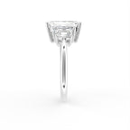 18K Trilogy Emerald-Cut Diamond Ring — SIDE