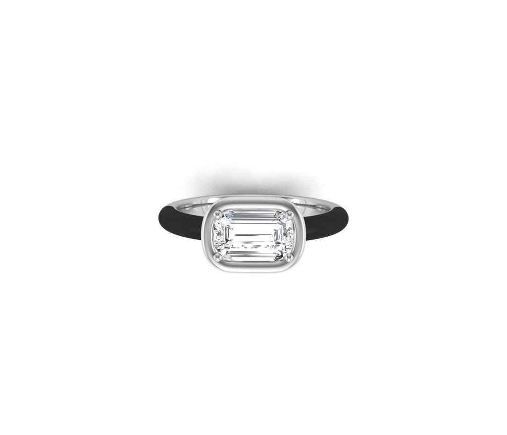 vimg:FJ4896|vimg:FJ4897|vimg:FJ5913|14K Crisscut Emerald Diamond Solitaire Ring — TOP