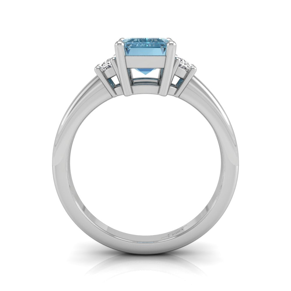 vimg:FJ2317|18K Trilogy Emerald-Cut Diamond Ring — FRONT