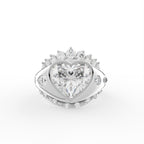 Sterling Silver Heart Diamond Ring — TOP