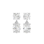 18K White Gold Pear Diamond Drop Earrings — TOP