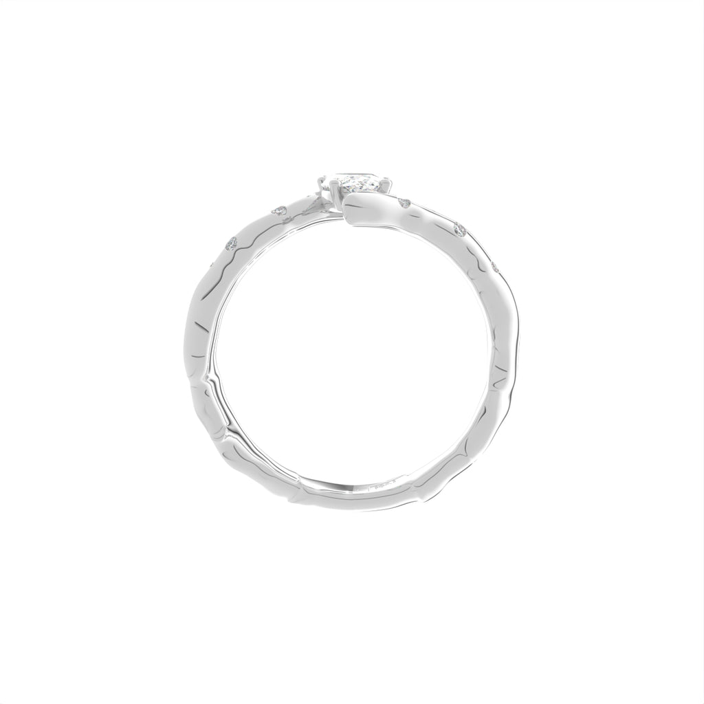 18K White Gold Solitaire Oval Diamond Ring — FRONT